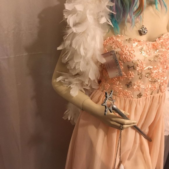 ADORABLE vintage peach baby doll style FAIRY DRESS! - Picture 6 of 16